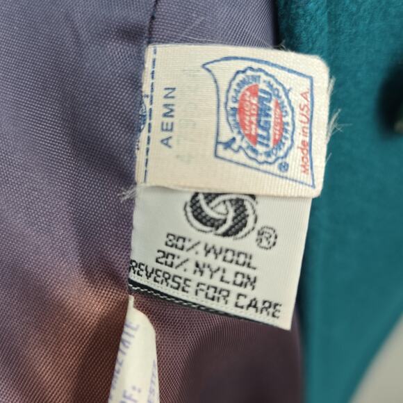 Andrea Marin Wool Blend Overcoat Womens Teal 18WP - Picture 8 of 12